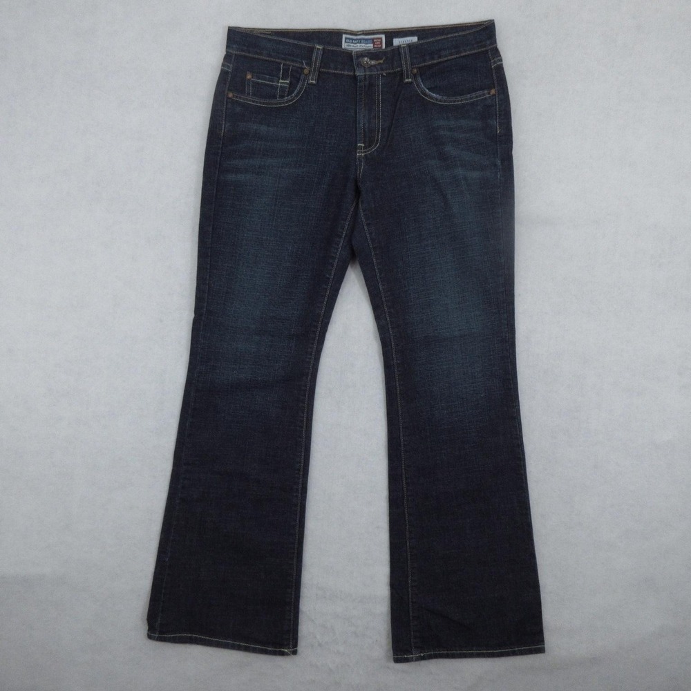 Old Navy Bootcut Jeans Womens 8 Short Blue Dark Wash Low Rise Stretch Denim